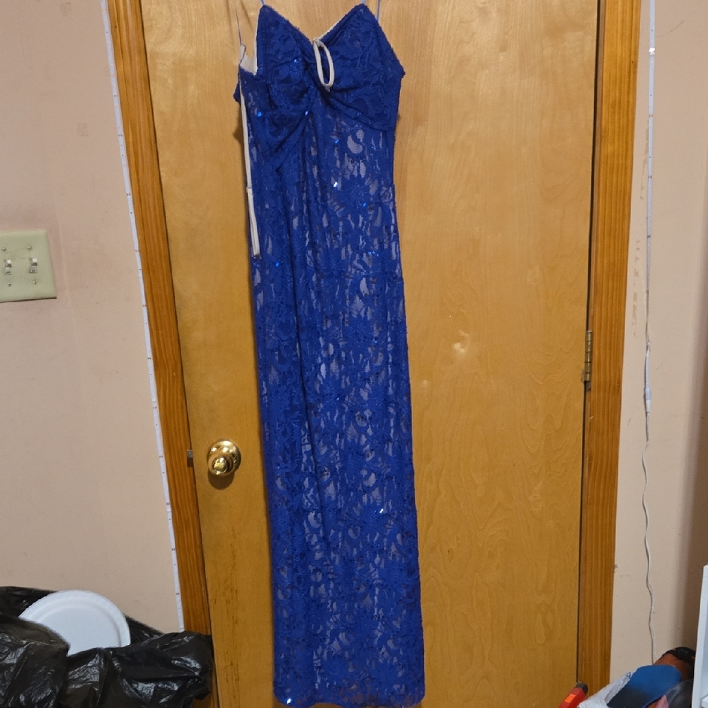 Eliza J Cream and Blue Dress